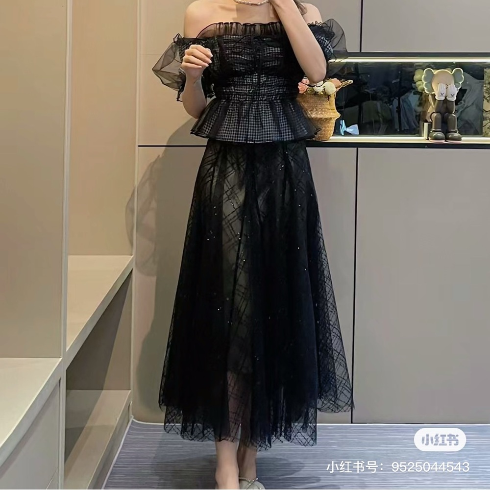 Dazzlin bling bling long skirt sparkling